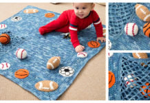 Athlete Blanket & Rattles Crochet Free Patterns - #Crochet; #Blanket; Free Patterns For Boys