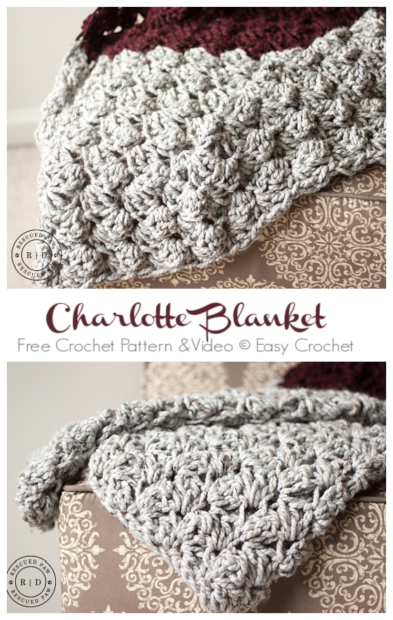 Charlotte Blanket Crochet Free Pattern [Video] - Stripy #Blanket; Free #Crochet; Patterns 