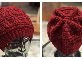 Coffered Beanie Crochet Free Pattern