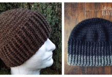 Men's Lakeside Beanie Hat Crochet Free Pattern