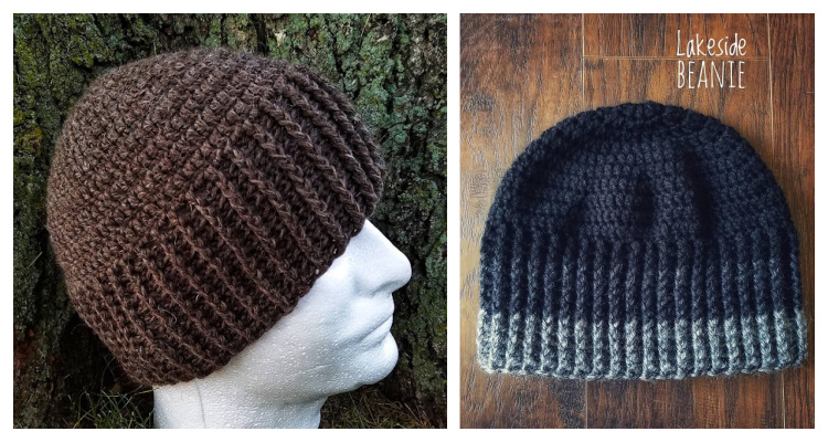 Men's Lakeside Beanie Hat Crochet Free Pattern - Crochet & Knitting