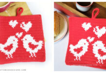 Love Birds Potholder Crochet Free Pattern