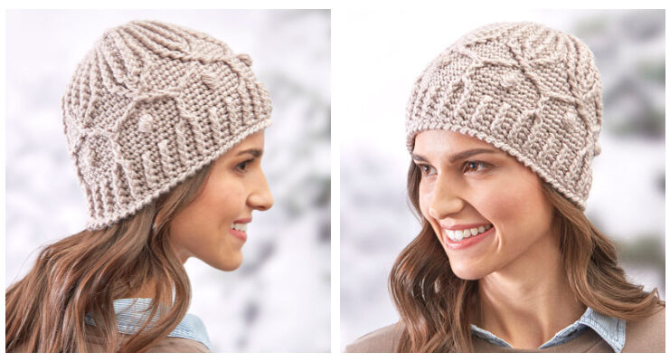 Winter Trellis Hat Crochet Free Pattern