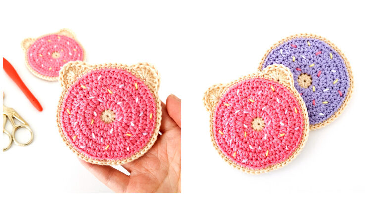 Donut Bear Coaster Crochet Free Pattern