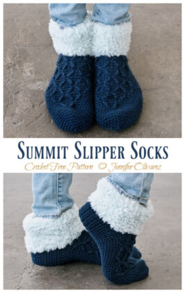 Summit Slipper Socks Crochet Free Pattern - Crochet & Knitting