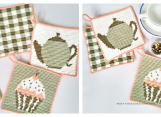 Teatime Potholders Crochet Free Pattern