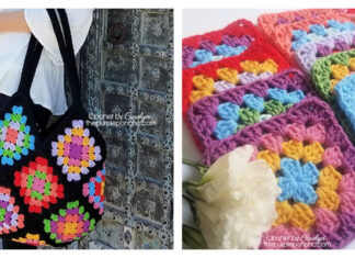 Scrappy Granny Square Bag Crochet Free Pattern