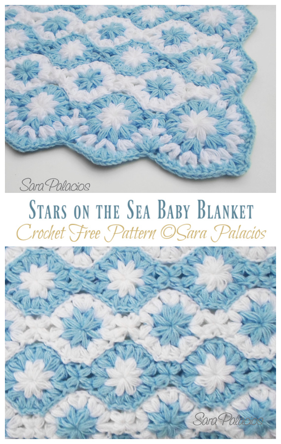 Stars on the Sea Baby Blanket Crochet Free Pattern