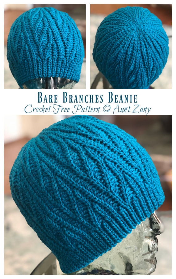 Bare Branches Beanie Hat Crochet Pattern