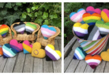 Pride Flag Hearts Crochet Free Pattern