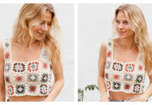 Woodstock Weekend Granny Square Top Crochet Free Pattern