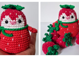 Amigurumi Strawberry Penguin Crochet Free Pattern