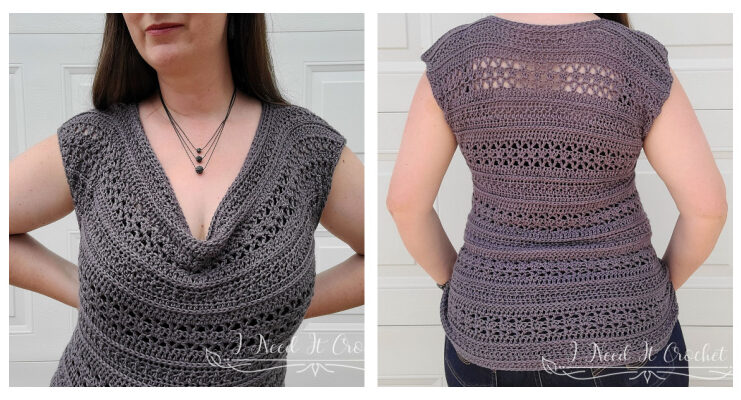 Summer Drape Cowl Top Crochet Free Pattern