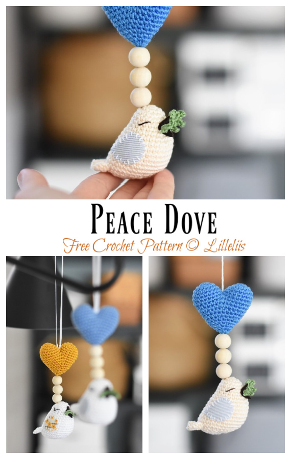 Amigurumi Peace Dove Bird Crochet Free Patterns