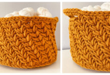 Chunky Chevron Basket Crochet Free Pattern