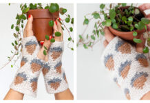 Fingerless Acorn Mittens Crochet Free Pattern