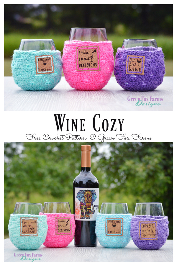 Wine Cozy Crochet Free Pattern