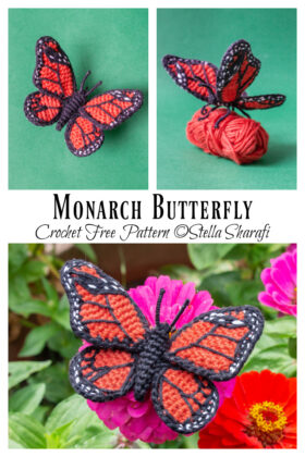 Monarch Butterfly Crochet Free Pattern Crochet Knitting