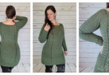 Double Cross Sweater Dress Crochet Free Pattern