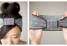 Black & White Knotted Headband Crochet Free Pattern