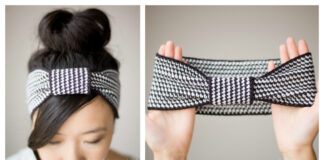 Black & White Knotted Headband Crochet Free Pattern