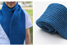 Classic Ribbed Scarf Crochet Free Pattern