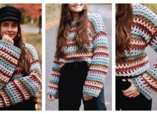 Claudia Crop Pullover Sweater Crochet Free Pattern