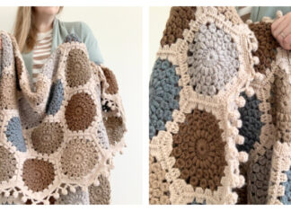 Coastline Sunburst Hexie Blanket Crochet Free Pattern