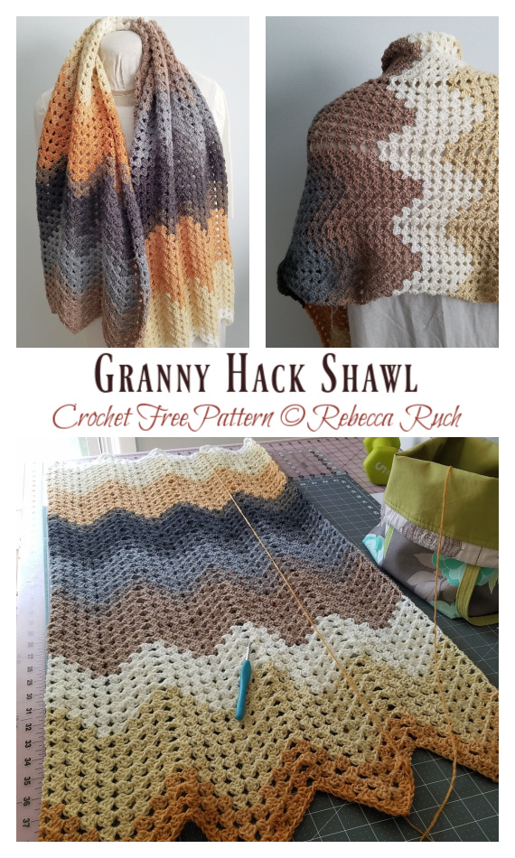 Granny Hack Shawl Crochet Free Pattern