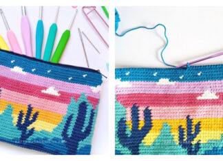 Tapestry Desert Cacti Pouch Crochet Free Pattern