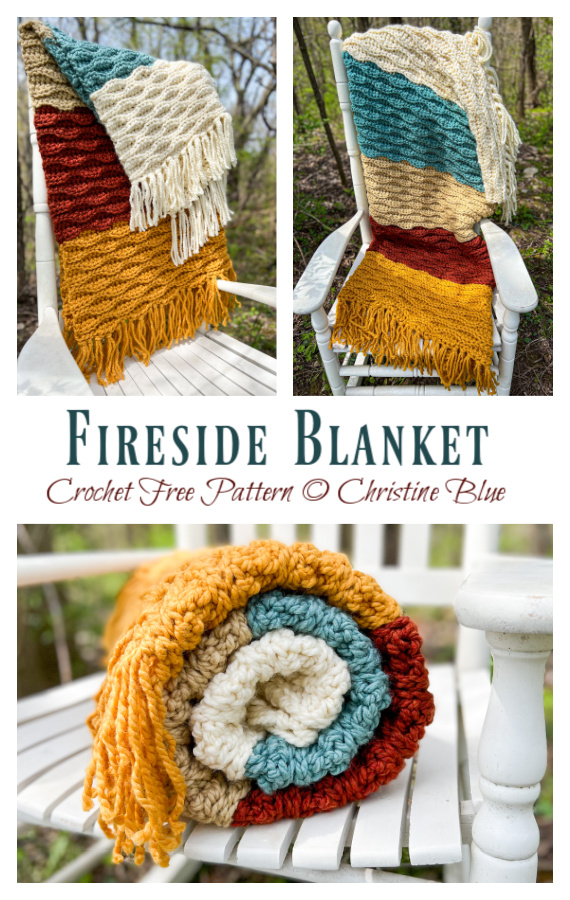 Fireside Blanket Crochet Free Pattern