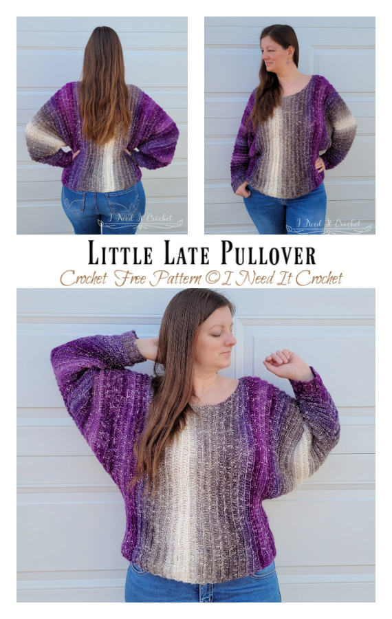 Little Late Pullover Sweater Crochet Free Pattern