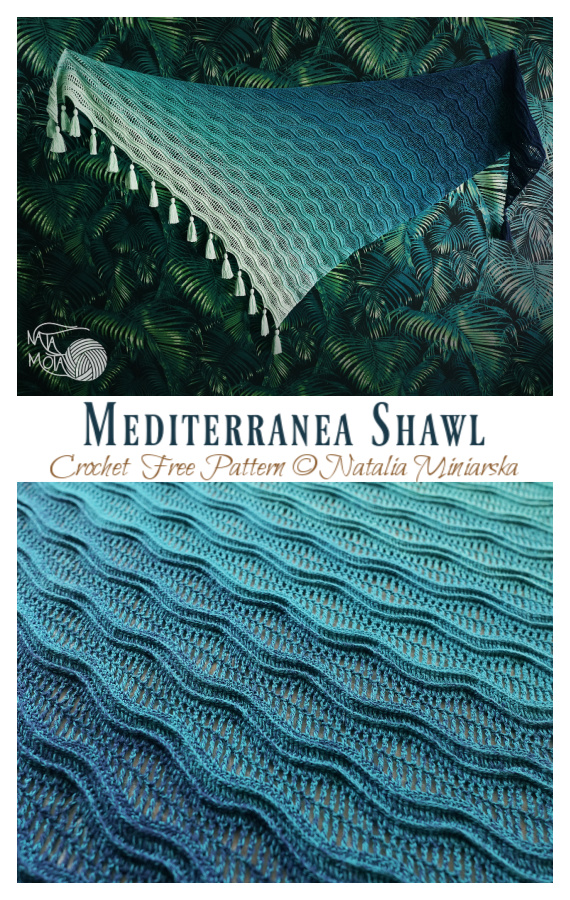 Mediterranea Shawl Crochet Free Pattern