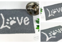Paw Print Love Mat Crochet Free Pattern