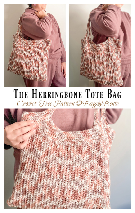 The Herringbone Tote Bag Crochet Free Pattern - Crochet & Knitting