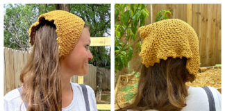 Moss Stitch Head Kerchief Crochet Free Pattern