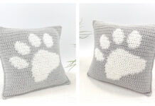 Paw Print Pillow Cover Crochet Free Pattern