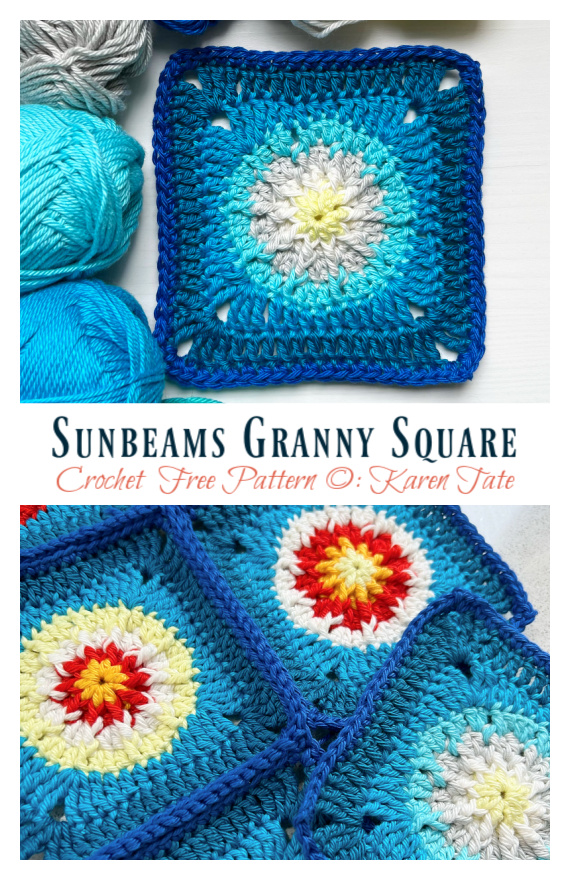 Sunbeams Granny Square Crochet Free Pattern