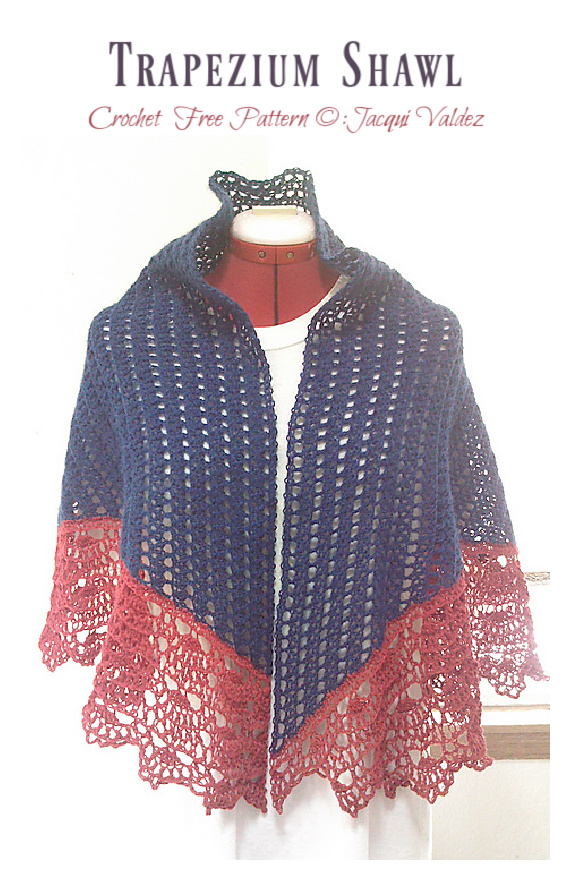 Trapezium Shawl Crochet Free Pattern