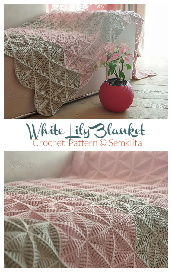 White Lily Blanket Crochet Pattern Crochet Knitting