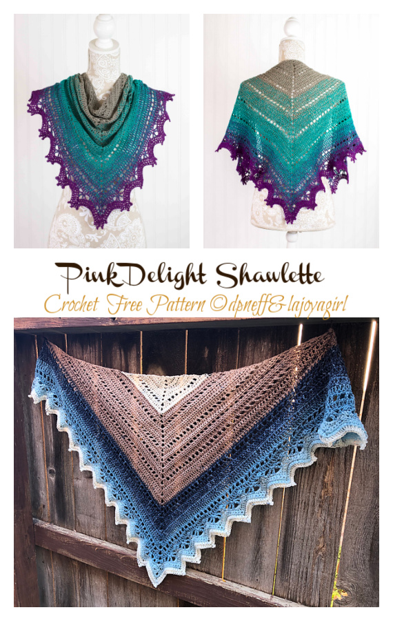 Pink Delight Shawlette Crochet Free Pattern