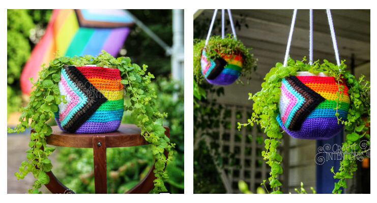 Pride Planter Cozies Crochet Free Pattern