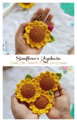 Sunflower Keychain Crochet Free Pattern - Crochet & Knitting