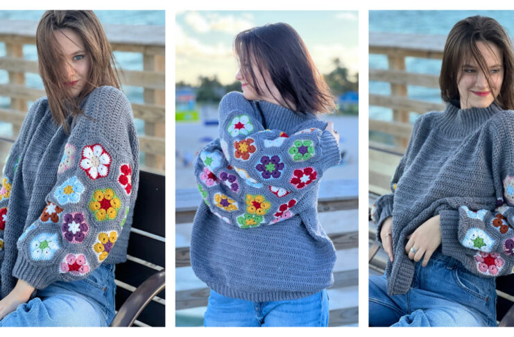 African Flower Sweater Crochet Pattern