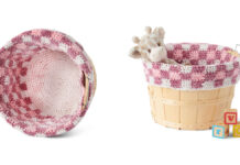 Gingham Bushel Basket Liner Crochet Free Pattern