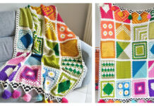 Rainbow Granny Blanket Crochet Free Pattern