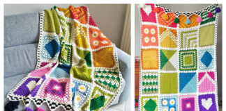 Rainbow Granny Blanket Crochet Free Pattern