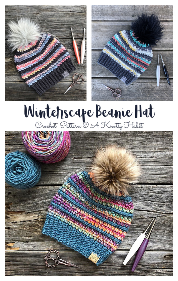 Winterscape Beanie Hat Crochet Pattern