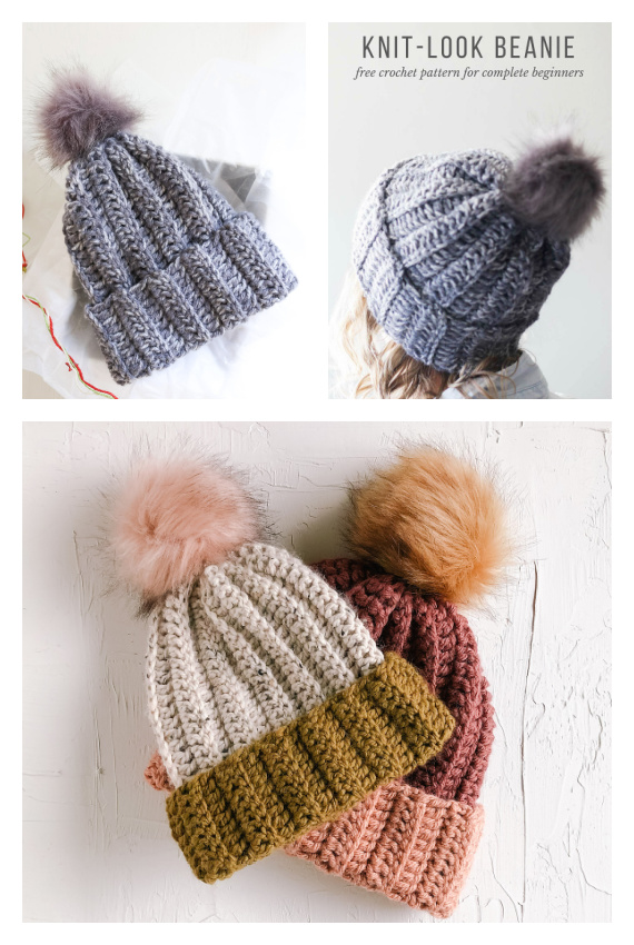 1.5 Hour Beanie Hat Crochet Free Pattern