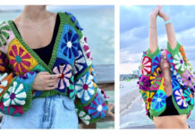 Daisy Granny Square Sweater Cardigan Crochet Pattern